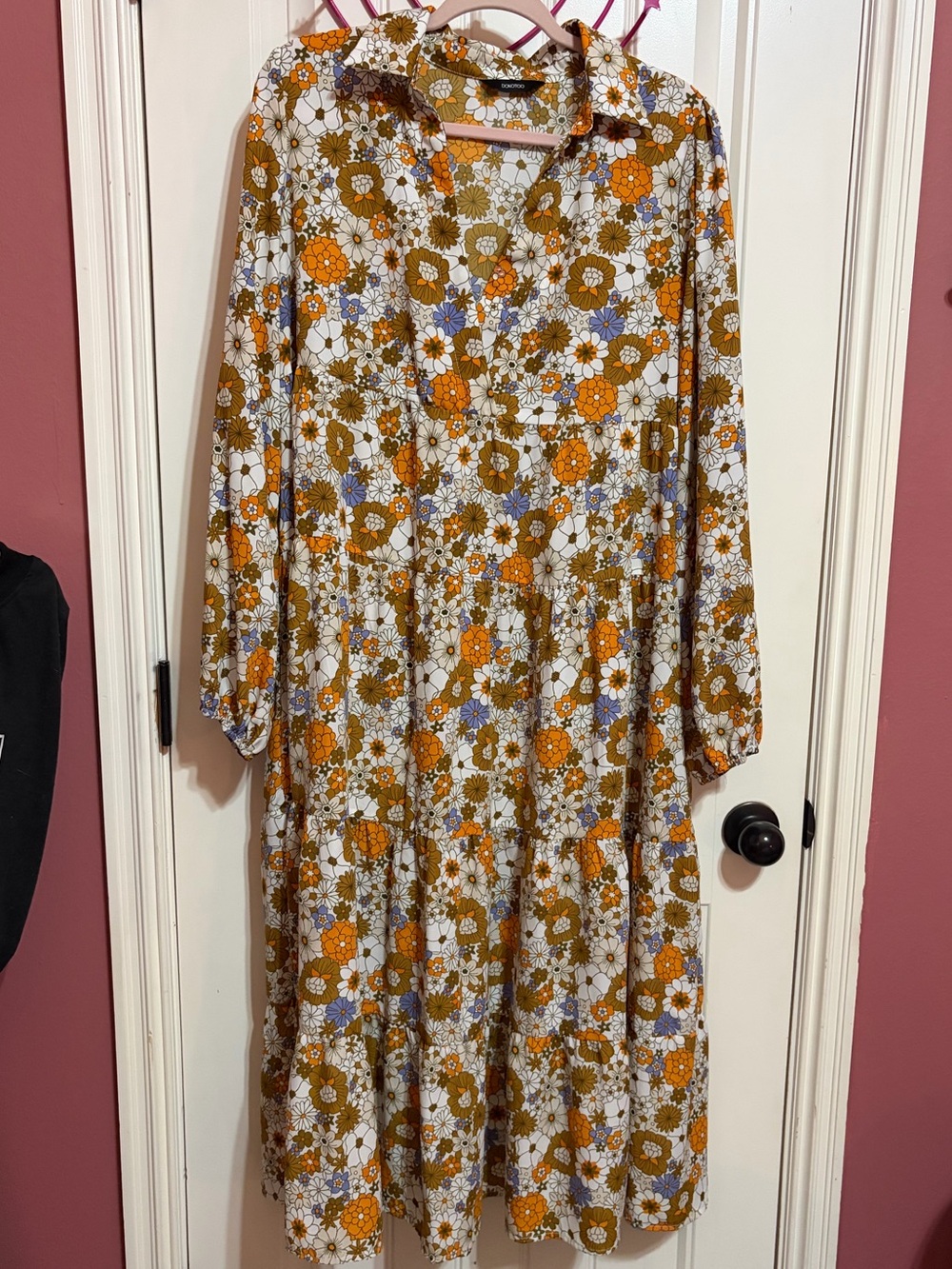 Floral Tiered Long Sleeve Dress